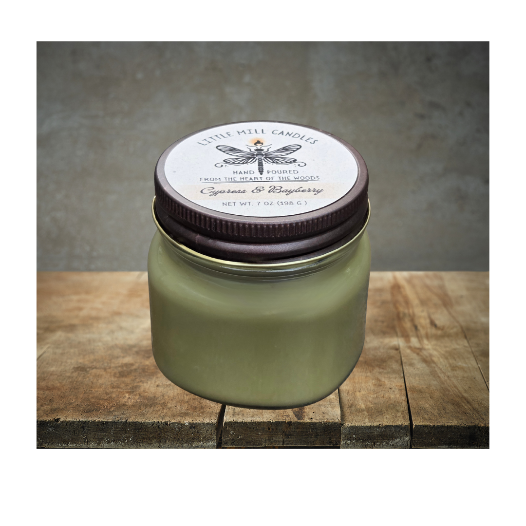 CYPRESS & BAYBERRY - SCENTED CANDLE - OLIVE GREEN