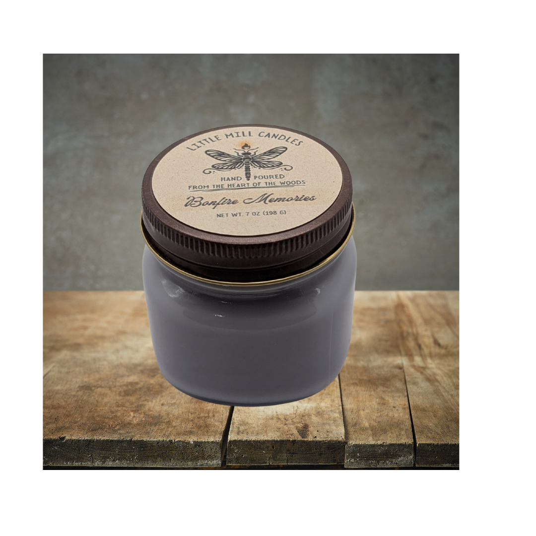 BONFIRE MEMORIES - SCENTED CANDLE - LT GRAY
