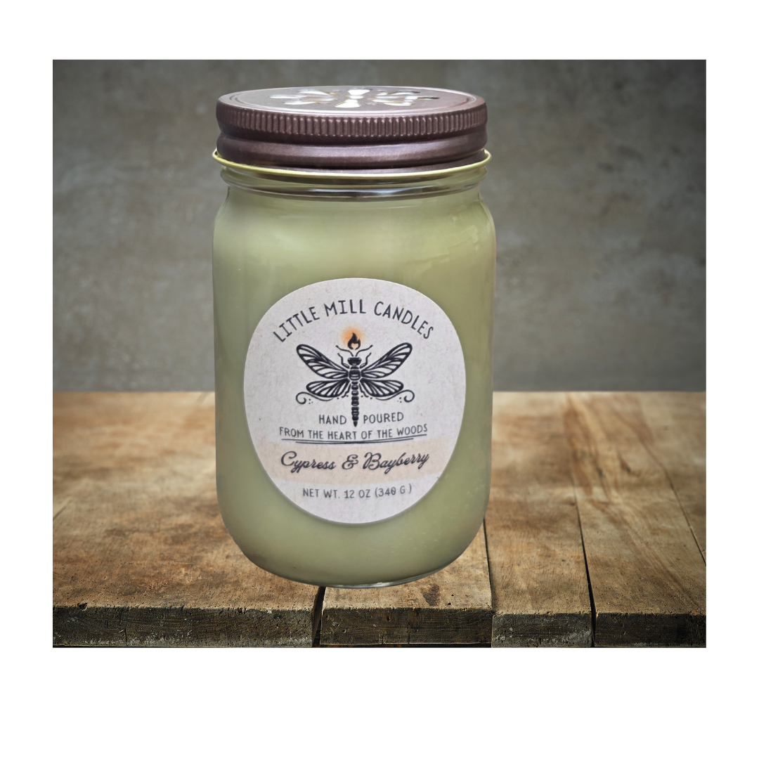 CYPRESS & BAYBERRY - SCENTED CANDLE - OLIVE GREEN