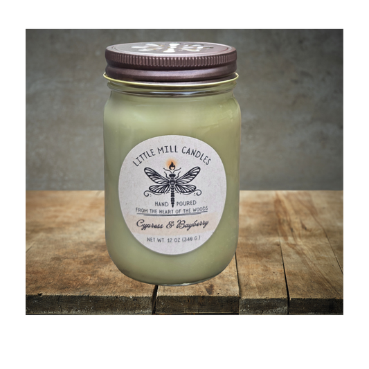 CYPRESS & BAYBERRY - SCENTED CANDLE - OLIVE GREEN