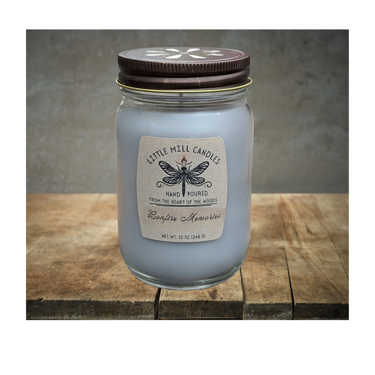 BONFIRE MEMORIES - SCENTED CANDLE - LT GRAY