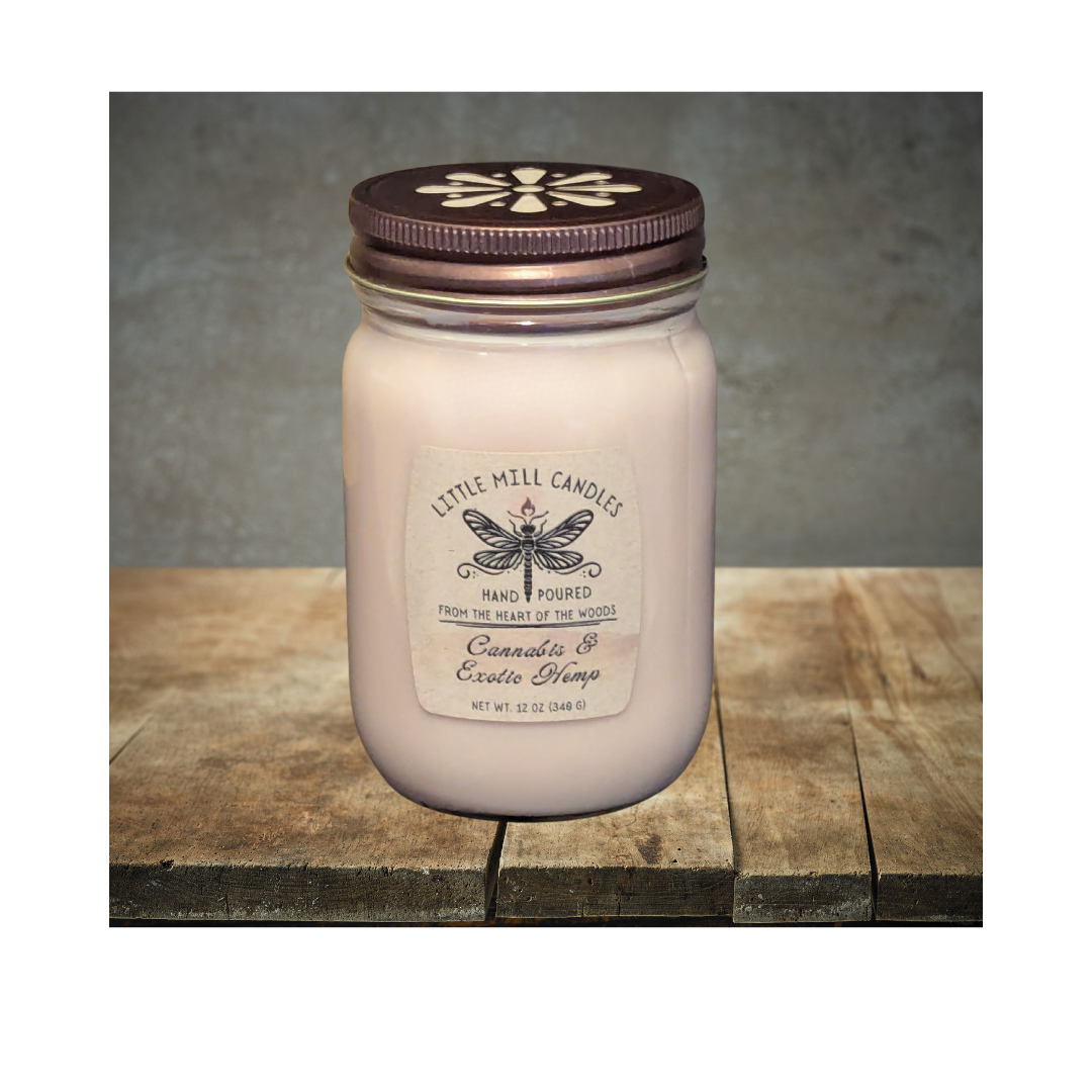 CANNABIS & EXOTIC HEMP - SCENTED CANDLE - PALE PINK