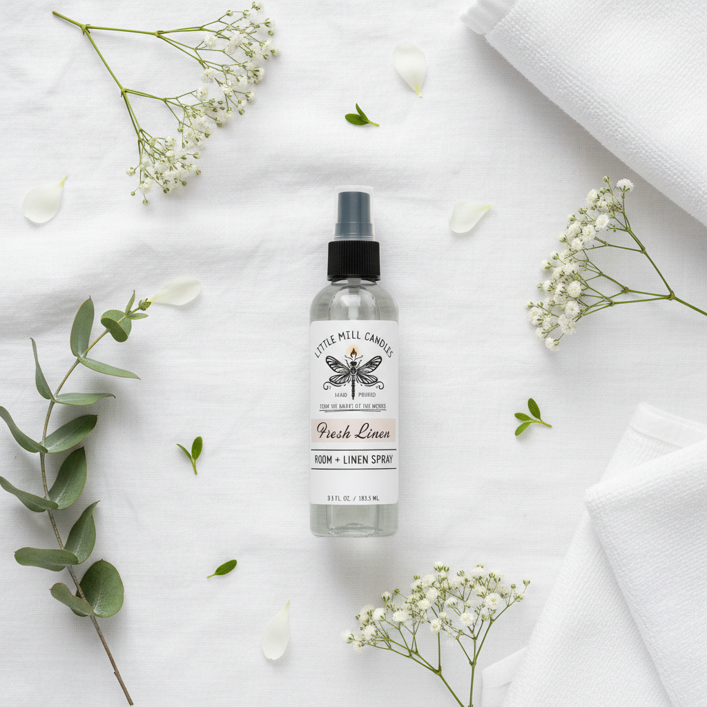 Fresh Linen - Flat Lay with Flowers