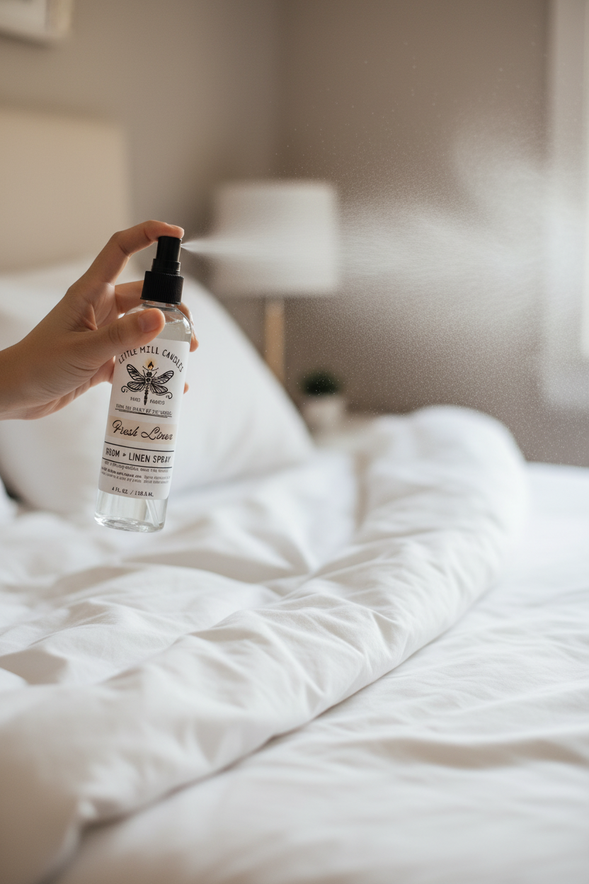Fresh Linen Mist on Bedsheets
