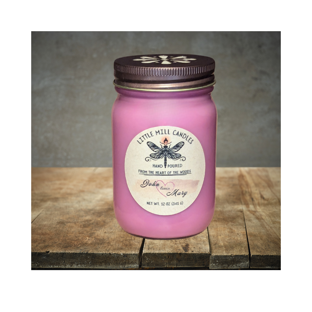 JOHN LOVES MARY - SCENTED CANDLE  (Love Spell) -MED ROSE PINK