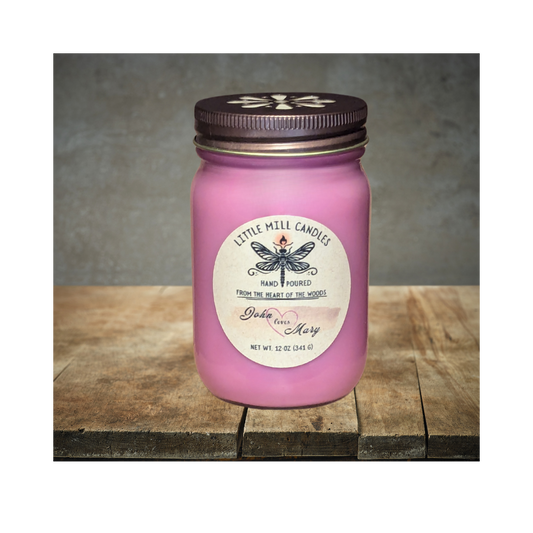 JOHN LOVES MARY - SCENTED CANDLE  (Love Spell) -MED ROSE PINK
