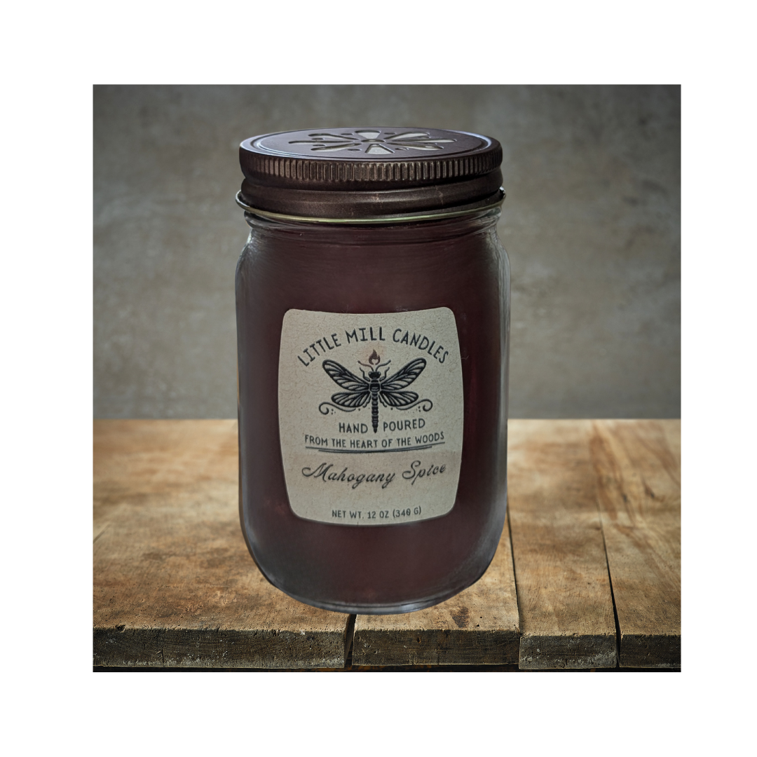 MAHOGANY SPICE - SCENTED CANDLE - REDDISH BROWN