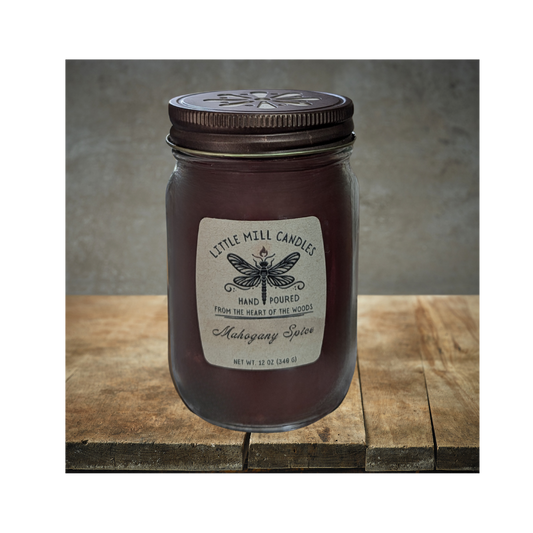 MAHOGANY SPICE - SCENTED CANDLE - REDDISH BROWN