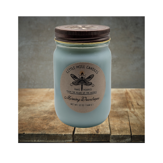 MORNING DEWDROPS - SCENTED CANDLE - PALE BLUE