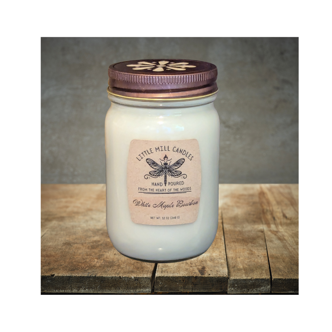 WHITE MAPLE BOURBON -  SCENTED CANDLE - WHITE